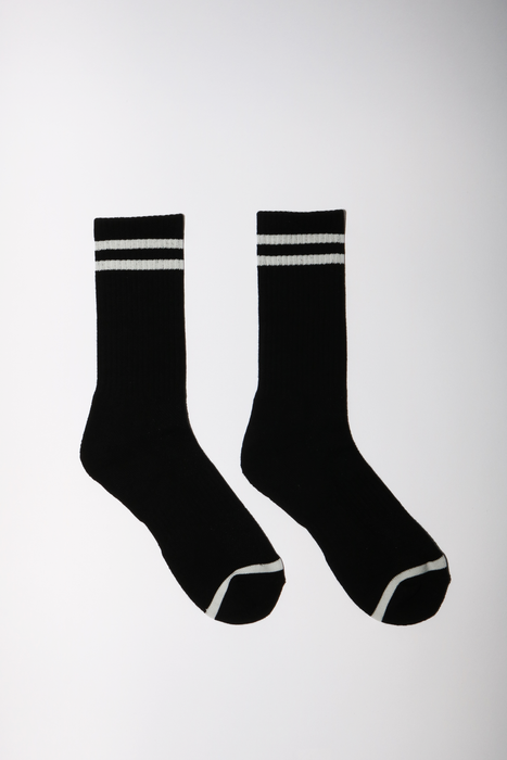 Extended Boyfriend Socks in Noir