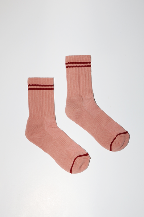 Boyfriend Socks in Vintage Pink