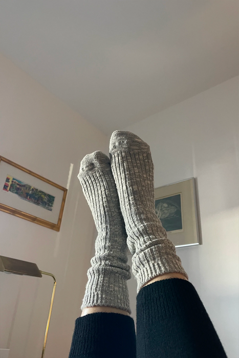 Cottage Socks in Heather Grey