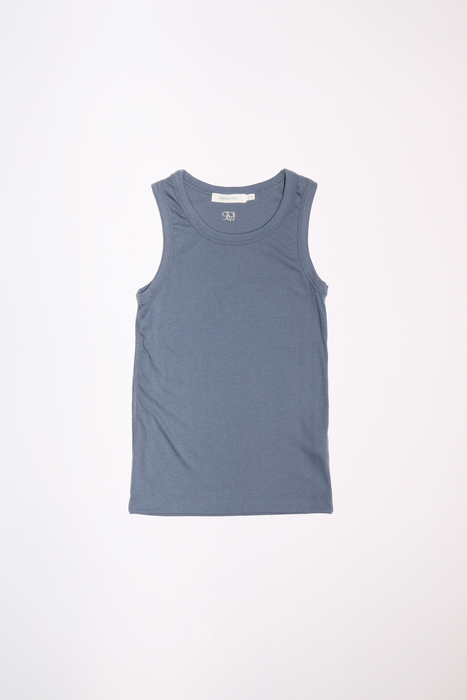 Ribbed Tank in Pale Blue