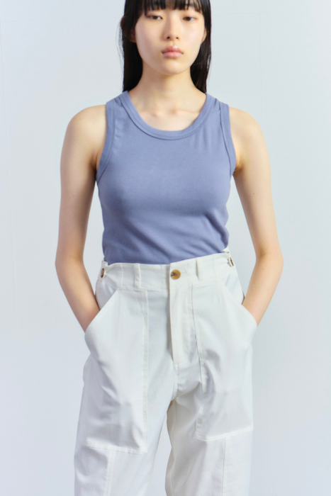 Ribbed Tank in Pale Blue