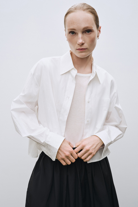 Cropped Shirt in White