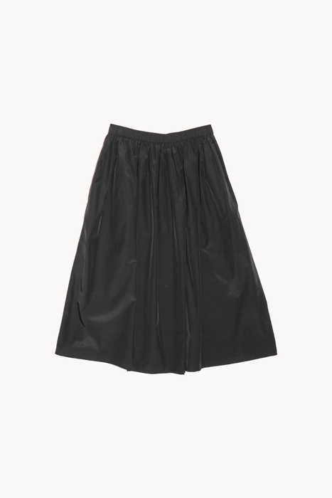 Gathered Midi Skirt in Black