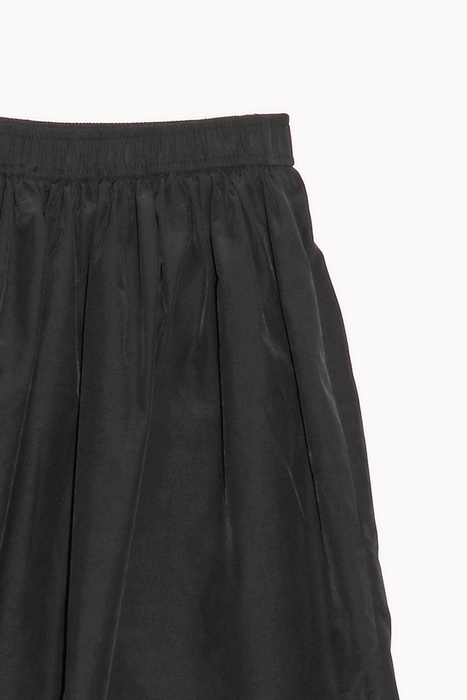 Gathered Midi Skirt in Black