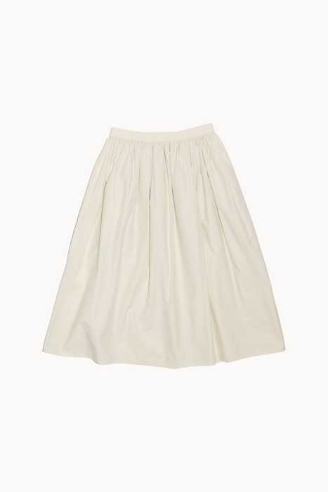 Gathered Midi Skirt in Cream