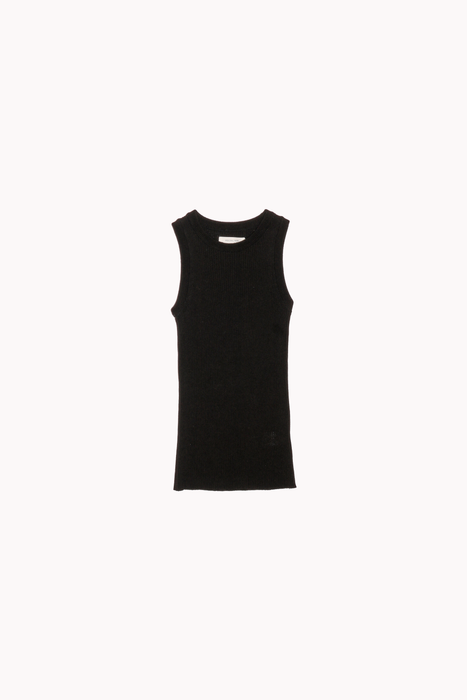 Ribbed Knit Tank in Black