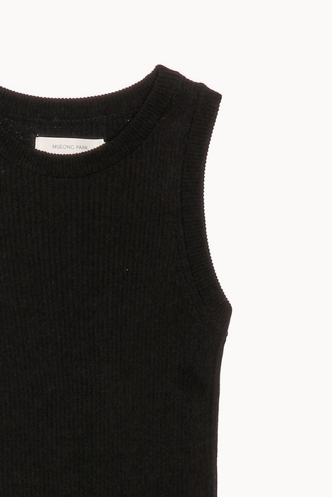 Ribbed Knit Tank in Black