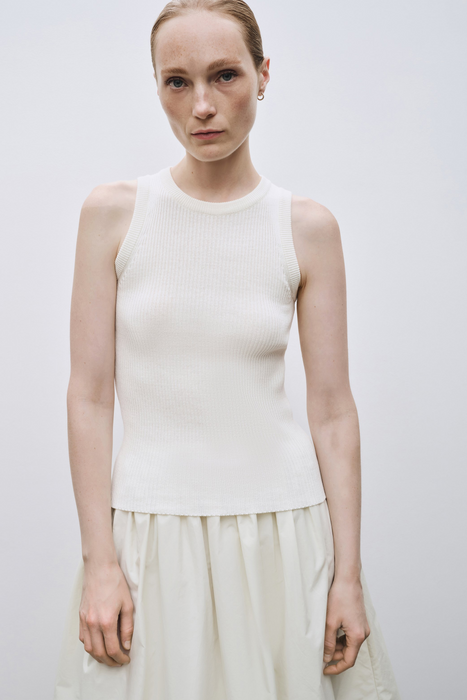 Ribbed Knit Tank in Ivory