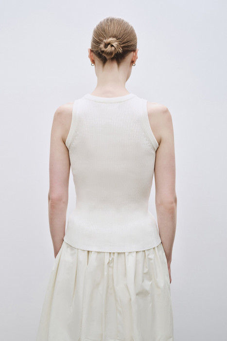 Ribbed Knit Tank in Ivory