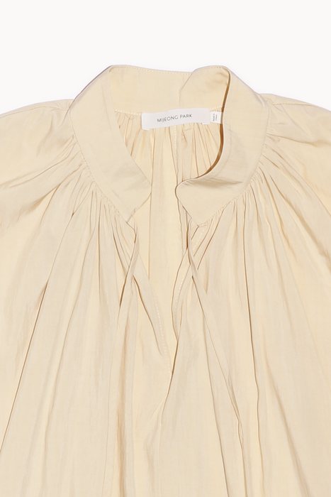 Shirred Blouse in Light Yellow