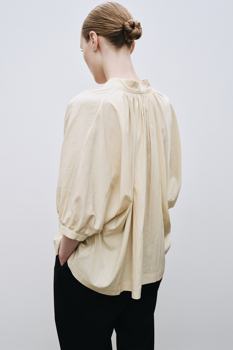 Shirred Blouse in Light Yellow