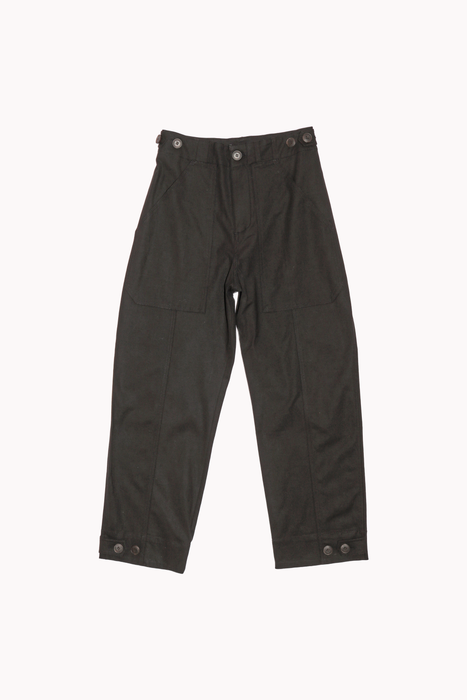 Cropped Workwear Trousers in Black