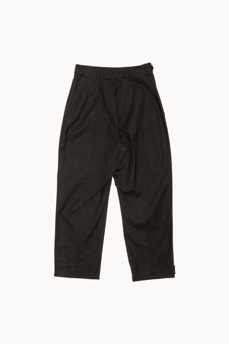 Cropped Workwear Trousers in Black