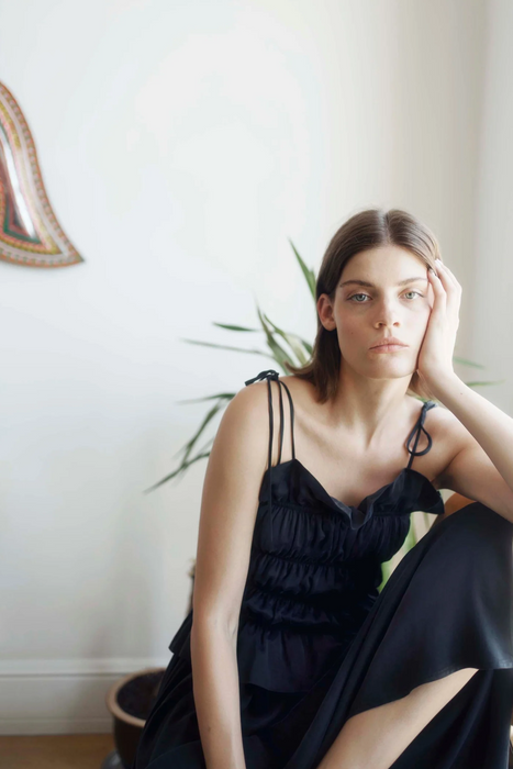 Crinkle Dress in Black