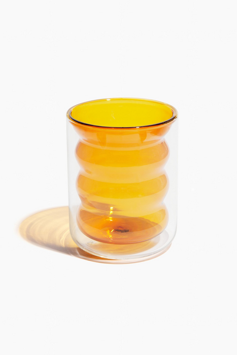 Double Wall Groovy Cup in Amber