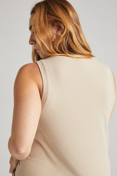 Vintage Rib Column Dress in Sandstorm
