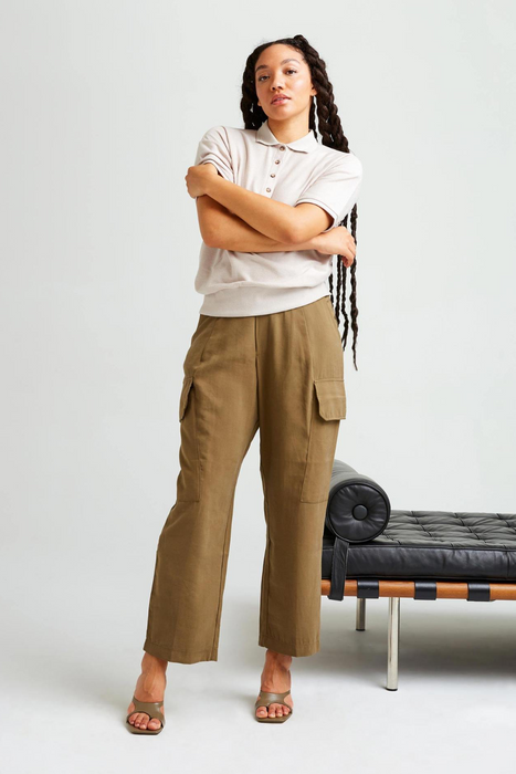 Cozy Knit Polo in Bone