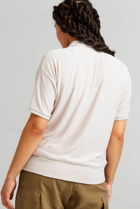 Cozy Knit Polo in Bone