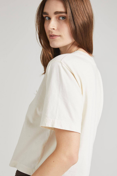 Relaxed Crop Tee in Bone