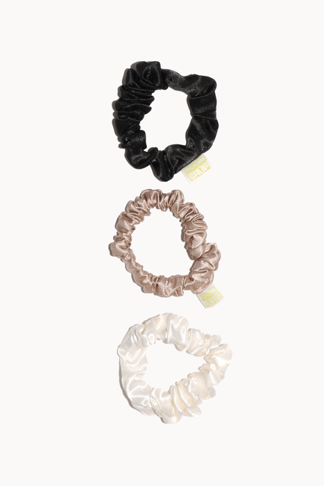 Baby Satin Scrunchie Trio in Neutral