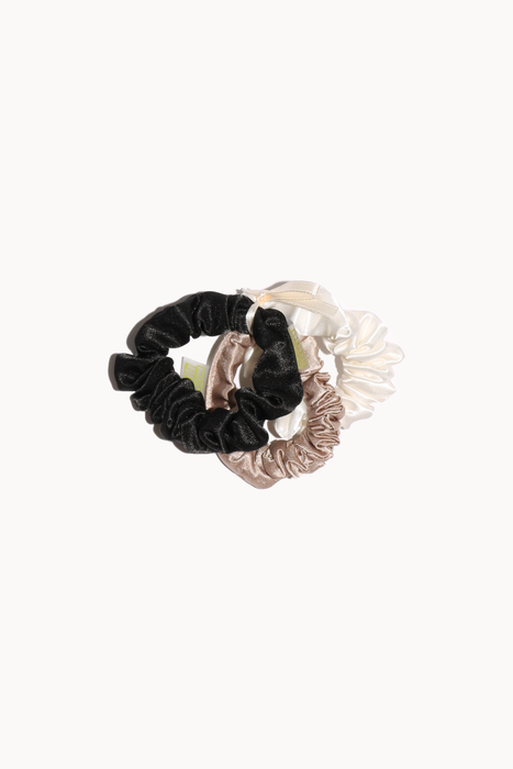 Baby Satin Scrunchie Trio in Neutral