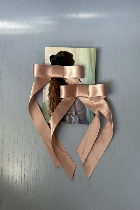 Bow Clip Duo in Mauve