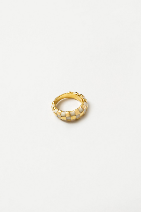 Libby Ring in Cream and Gold
