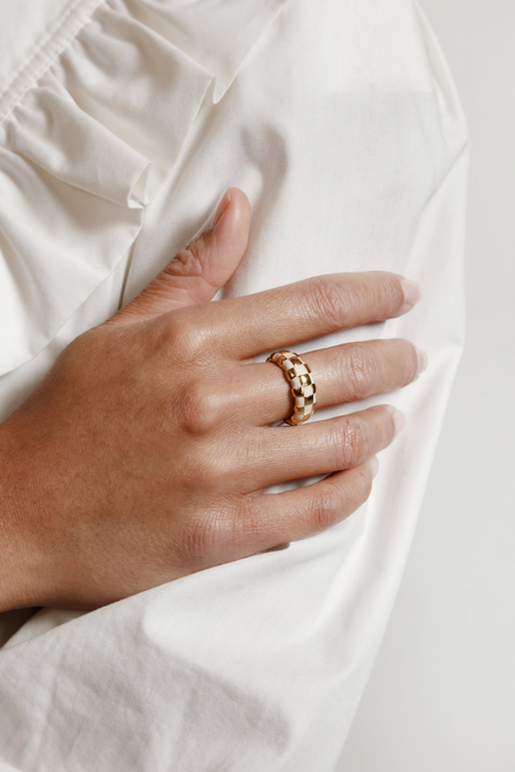 Libby Ring in Cream and Gold